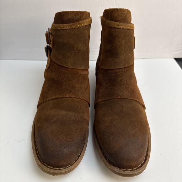 Born Women’s 9 Moraga Brown Suede Buckle Zip Boho Ankle Comfort Boots EUC - Picture 2 of 10